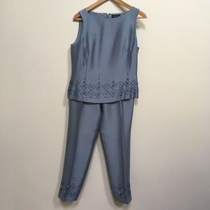 Ann Taylor Blue Silk Trousers and Tank